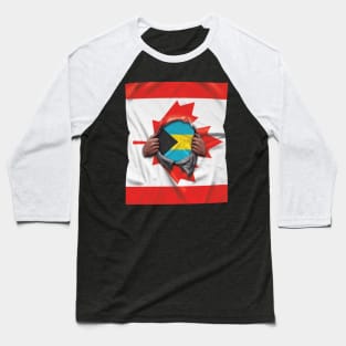 Bahamas Flag Canadian Flag Ripped - Gift for Bahamian From Bahamas Baseball T-Shirt